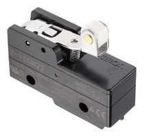 OMRON INDUSTRIAL AUTOMATION Z15GW22 Microswitch, High Precision, Snap Action, Short Hinge Roller Lever, SPDT, Solder, 15 A, 14 V