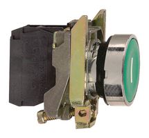 SCHNEIDER ELECTRIC XB4BA31 Industrial Pushbutton Switch, Harmony XB4 Series, 22.5 mm, SPST-NO, Momentary, Flush, Green