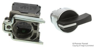 SCHNEIDER ELECTRIC XB4BJ33 Selector Switch, 3 Position, 120 V, 6 A, Screw Clamp, Harmony XB4 Series