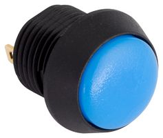 EOZ FL13NB Industrial Pushbutton Switch, IP67, FL Series, 13.5 mm, SPST-NO, Momentary, Round Domed, Blue