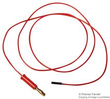 POMONA 4771-36-2 Test Lead, 0.64mm Square Pin Socket to 4mm Banana Plug, Red, 1 kV, 3 A, 914 mm