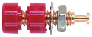 POMONA 3542-2 Test Connector, Tip Jack, 2mm Standard Tip Plug, 1.5 kV, 5 A, Red