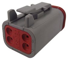TE CONNECTIVITY - DEUTSCH DT06-4S Automotive Connector Housing, IP68, DT Series, Plug, 4 Ways, DT Series Socket Contacts