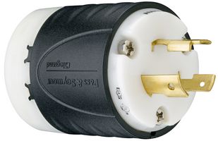 LEGRAND PASS & SEYMOUR L620P Power Entry Connector, Power Entry, 20 A, Black, White, Nylon (Polyamide) Body, 250 V
