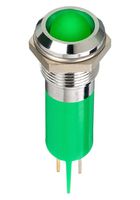 APEM Q12P1CXXHG24E LED Panel Mount Indicator, Green, 24 VDC, 12 mm, 20 mA, 2.2 cd, IP67
