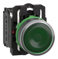 SCHNEIDER ELECTRIC XB5AW33B5 Industrial Pushbutton Switch, Harmony XB5 Series, 22 mm, SPST-NO, SPST-NC, Momentary, Flush