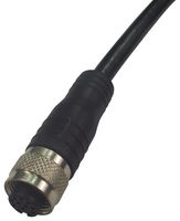 ABB - JOKAB 2TLA020056R7200 Sensor Cable, Black, M12 Receptacle, Free End, 12 Positions, 6 m, 19.7 ft