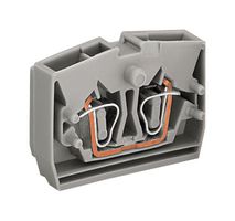 WAGO 264-301 DIN Rail Mount Terminal Block, End Terminal with Fixing Flange, Grey, 2 Ways, 28 AWG, 12 AWG