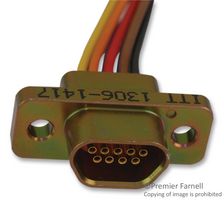 ITT CANNON MDM-9SH006B Micro D Cable Assembly, Micro-D Receptacle to Free End, 9 Ways, 36 ", 914.4 mm, Yellow