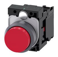 SIEMENS 3SU1130-0BB20-1CA0 Industrial Pushbutton Switch, SIRUS ACT 3SU1 Series, 22 mm, SPST-NC, Momentary, Round, Red