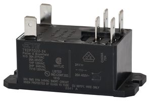 TE CONNECTIVITY - POTTER&BRUMFIELD T92P7D22-24 Power Relay, DPST-NO, 24 VDC, 30 A, T92 Series, Panel Mount, Non Latching