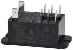 TE CONNECTIVITY - POTTER&BRUMFIELD T92P11D22-12 Power Relay, DPDT, 12 VDC, 30 A, T92 Series, Panel Mount, Non Latching