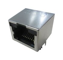 AMPHENOL COMMUNICATIONS SOLUTIONS RJHSE5F80 Modular Connector, Right Angle, RJ45 Jack, 1 x 1 (Port), 8P8C, Cat5, Through Hole Mount