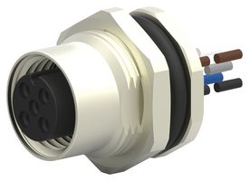 TE CONNECTIVITY T4171110005-001 Sensor Cable, A Coded, M12 Receptacle, Free End, 5 Positions, 200 mm, 7.87 ", T417 Series
