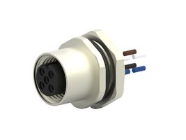 TE CONNECTIVITY T4171310004-001 Sensor Cable, A Coded, M12 Receptacle, Free End, 4 Positions, 200 mm, 7.87 ", T417 Series