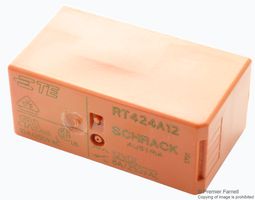 TE CONNECTIVITY - SCHRACK RT424A12 Power Relay, DPDT, 12 VDC, 8 A, RT2 Series, Through Hole, Latching Single Coil