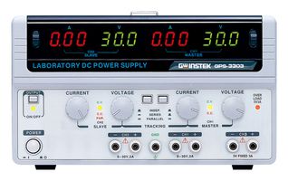 GW INSTEK GPS-3303. Bench Power Supply, Adjustable, Fixed, 3 Output, 0 V, 30 V, 0 A, 3 A