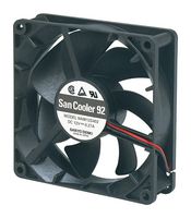 SANYO DENKI 9A0912G4021 DC Axial Fan, 12 V, Square, 92 mm, 25 mm, Ball Bearing, 62.1 CFM
