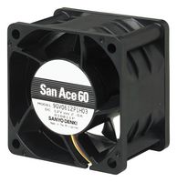 SANYO DENKI 9GV0624P1G03 DC Axial Fan, 24 V, Square, 60 mm, 38 mm, Ball Bearing, 84 CFM