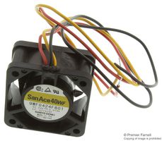 SANYO DENKI 9WF0424F601 DC Axial Fan, 24 V, Square, 40 mm, 20 mm, Ball Bearing, 7.77 CFM