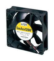SANYO DENKI 9WP1224H101 DC Axial Fan, 24 V, Square, 120 mm, 38 mm, Ball Bearing, 99 CFM