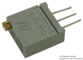 TT ELECTRONICS / BI TECHNOLOGIES 67WR100KLF Trimmer, Multi Turn, Cermet, Top Adjust, 100 kohm, Through Hole, 20 Turns