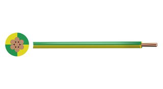 MULTICOMP PRO PP-6491X-4.00MMG/Y Wire, Stranded, 6491X H07V-R, BS EN 50525-2-31, Per Metre, PVC, Green, Yellow, 7 x 0.85mm, 1 m