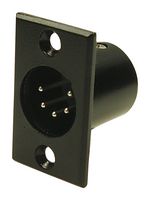 CLIFF ELECTRONIC COMPONENTS FC6176 XLR Connector, 5 Contacts, Jack, Panel Mount, Metal Body