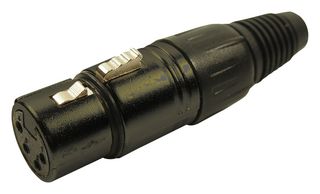 CLIFF ELECTRONIC COMPONENTS FC6151 XLR Connector, Socket Female, 4 Contacts, Plug, Cable Mount, Silver Plated Contacts, Zinc Body