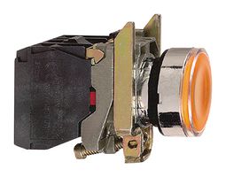 SCHNEIDER ELECTRIC XB4BW35G5 Industrial Pushbutton Switch, Harmony XB4 Series, 22.5 mm, SPST-NO, SPST-NC, Momentary, Flush