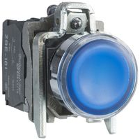 SCHNEIDER ELECTRIC XB4BW36M5 Industrial Pushbutton Switch, Harmony XB4 Series, 22.5 mm, SPST-NO, SPST-NC, Momentary, Flush