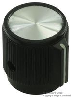 EHC (ELECTRONIC HARDWARE) EH71-1DSB2S Knob, Round Shaft, 6.35 mm, ABS (Acrylonitrile Butadiene Styrene), Pointer Bar Skirted, 17.78 mm