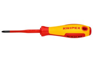 KNIPEX 98 24 01 SLS Phillips Screwdriver, #1 Tip, 80 mm Blade Length, 187 mm Overall Length, PlusMinus Slim Series