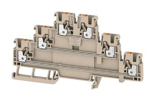 WEIDMULLER 2428510000 DIN Rail Mount Terminal Block, 6 Ways, 28 AWG, 12 AWG, 2.5 mm², Push In, 22 A