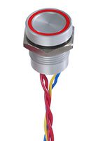 APEM PBAR1AF6000N0S Vandal Resistant Switch, 16 mm, PBA Series, 16.2 mm, SPST-NO, Momentary, Flat, Red