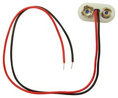 CLIFF ELECTRONIC COMPONENTS FC6831 Battery Holder, Strap, Wire Lead, PP3 (9V), 1 Battery, Nickel Plated Contacts