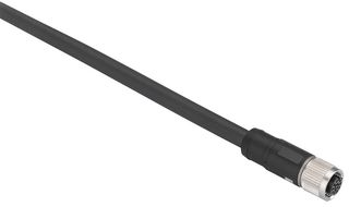 TELEMECANIQUE SENSORS XZCP29P12L5 Sensor Cable, IP67/IP69K/IP65, M12 Receptacle, Free End, 8 Positions, 5 m, 16.4 ft, XZ Series