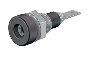 STAUBLI 23.0030-21 Banana Test Connector, 2mm, Jack, Panel Mount, 10 A, 60 VDC, Black