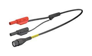 STAUBLI 67.9800-100 BNC Breakout, BNC Plug, 4mm Banana Plugs, Shrouded x 2, 3.3 ft, 1 m, Black, Red