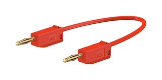 STAUBLI 28.0039-030-22 Banana Test Lead, PVC, 2mm Stackable Banana Plug, 2mm Stackable Banana Plug, 12 ", 300 mm, Red