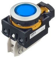 IDEC CW4P-1EQM4S LED Panel Mount Indicator, Blue, 240 VAC, 22 mm, 18 mA, IP65, IP66, NEMA 4X