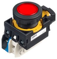 IDEC CW1L-A1E10Q4R Industrial Pushbutton Switch, Flush Silhouette, CW Series, 22.3 mm, SPST-NO, Maintained, Flush, Red