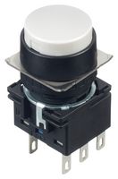 IDEC LB1B-A1T6W Industrial Pushbutton Switch, LB Series, 16 mm, DPDT, Maintained, Round, White