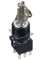 IDEC LB1K-2ST6A Keylock Switch, Maintained, DPDT, LB Series, 2 Position, Solder, 5 A
