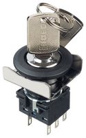 IDEC LBW6K-2ST6B Keylock Switch, DPDT, LBW Series, 2 Position, Solder, 5 A