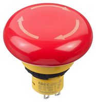 IDEC AB6E-4BV02PRM Emergency Stop Switch, DPST-NC, Push-Pull, Quick Connect, Solder, 5 A, 125 V