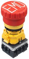 IDEC XW1E-BV413MFRH-EMO Emergency Stop Switch, 3PST-NC, SPST-NO, Push-Pull, Screw, 5 A, 125 V