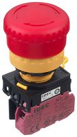 IDEC YW1L-V4E01Q4R Emergency Stop Switch, SPST-NC, Push-Pull, Screw, 10 A, 120 V