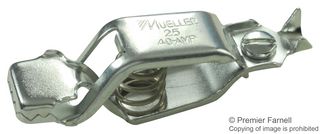 MUELLER ELECTRIC BU-25 Test Clip, Automotive, Steel, Zinc Plated, 19 mm, 40 A