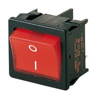 MARQUARDT 01805.7110-04 Rocker Switch, On-Off, DPST, Non Illuminated, Panel Mount, Transparent Red, 1800 Series